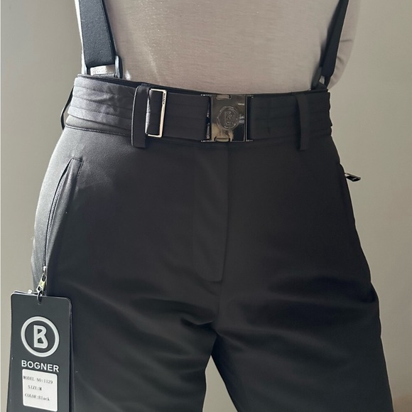NEW Bogner Black Ski Pants with Suspenders